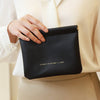 Key storage bag with automatic closure, light luxury and simple cosmetic bag, portable storage bag with elastic piece closure, mini bag